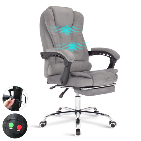 Gary Velvet Massage Office Chair with 2-Point Massager – Comfort & Style Combined!