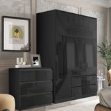 Glossy bedroom furniture sets for a sleek, modern look with ample storage.