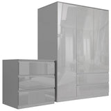 Gray bedroom set, stylish and functional, with modern designs and ample storage.