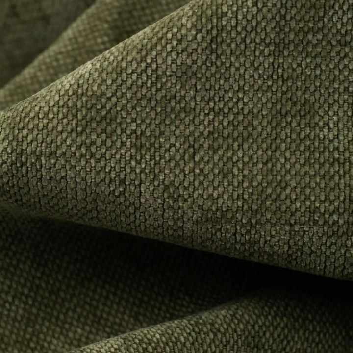 [Green | Set of 4] Comfy upholstery fabric close-up showing tightly woven threads across overlapping folds and curved ridges.