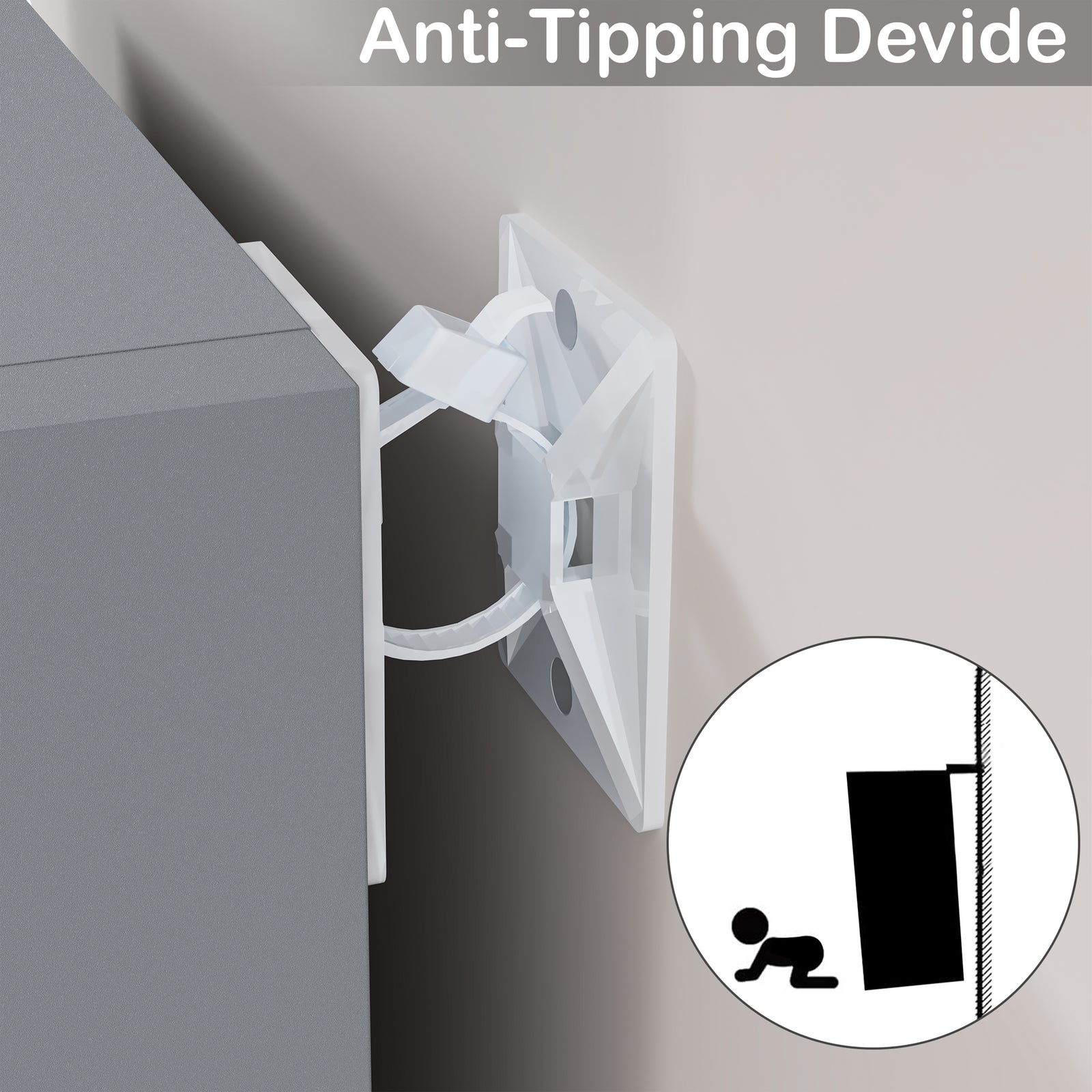 [3 Shelf | Grey] wall clip on grey panel desk-height bookcase corner over pale concrete floor