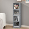 [4 Shelf | Grey] living alcove setup with grey panel hallway-tall bookcase over pale concrete floor