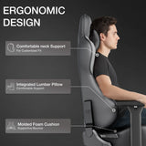 Most Comfortable Office Gaming Chair with Footrest Xstriker featuring ergonomic design with neck support, lumbar pillow, and molded foam cushion. Ideal for long PC gaming or office sessions.