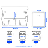 Storage Chest - Shaker Style Blanket or Toy Box With Lid & Safety Hinges, 100cm wide with cutout handle and internal compartments. Ideal for toy or blanket storage in bedrooms or living rooms.
