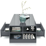 Elegant grey coffee tables with storage space and modern design for living room