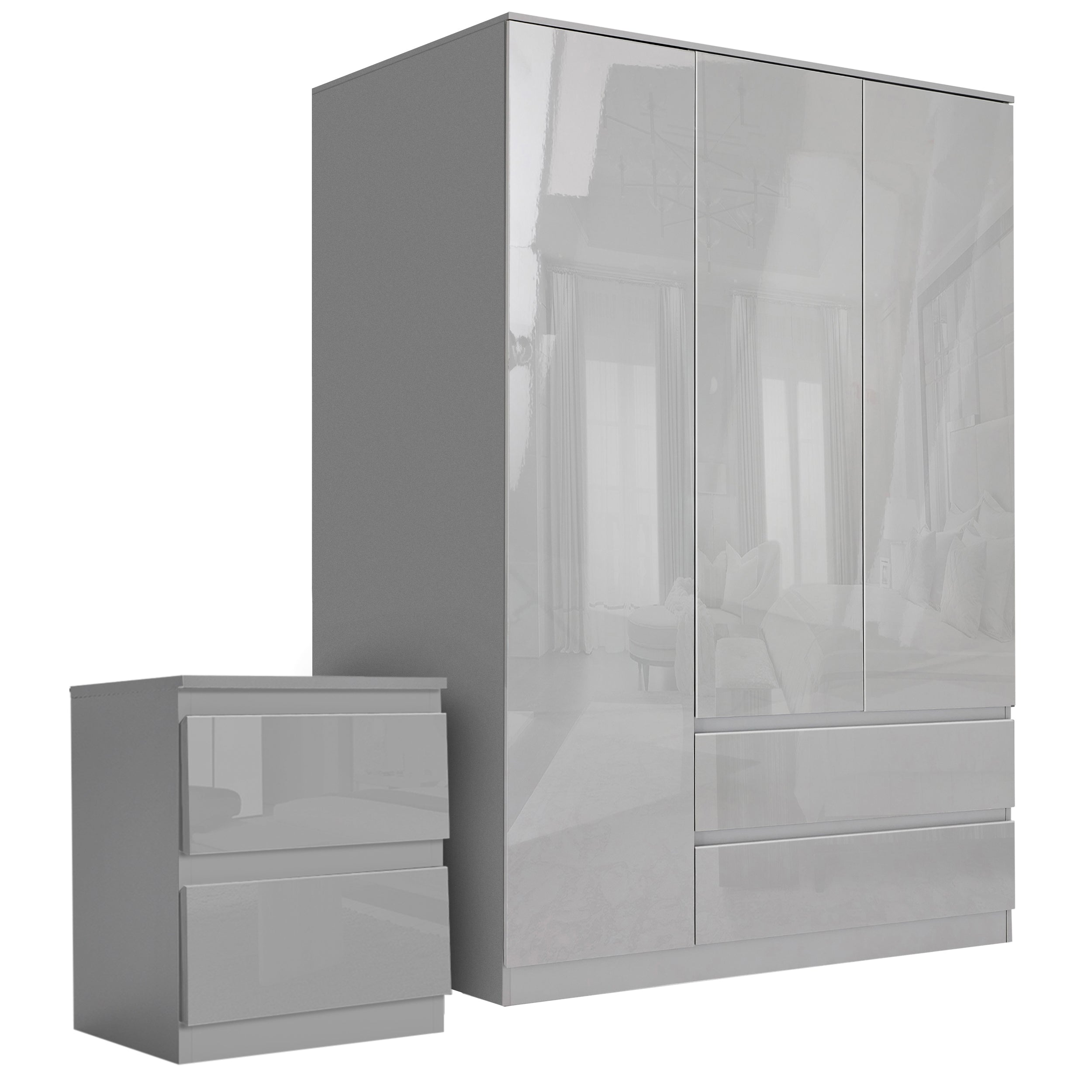 Grey furniture bedroom set small bedside table modern and stylish design for a bedroom