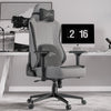 Xstriker ergonomic home office chair in grey with high back and 4D armrests, ideal for PC gaming and long work hours.