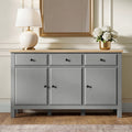 Haven Large Grey Sideboard with Drawers & Oak Top, Painted Finish