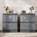 High Gloss Pair of 2 Drawer Bedside Tables