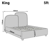 Measurement diagram of a king size bed frame with length 226 cm, width 184 cm, and overall height 119 cm.
