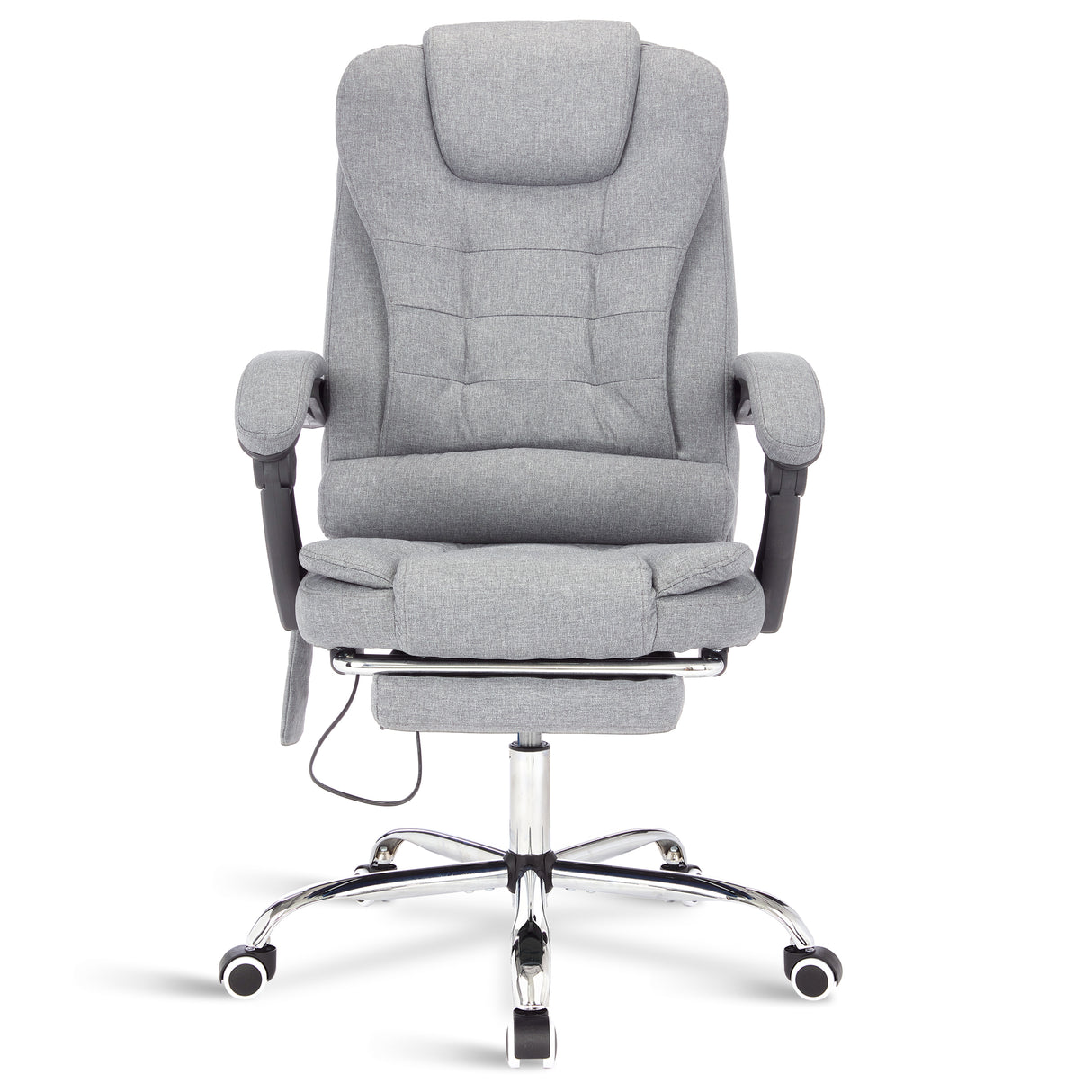 Blisswood grey linen office massage chair for comfort and support, available in UK.