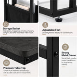 [Grey Marble] feature graphic: storage basket, premium tabletop and strong metal frame details