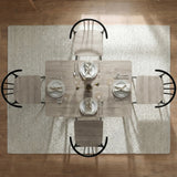 [Grey] Torvi 4 seater dining set seen from above with place settings on grey oak table and four chairs