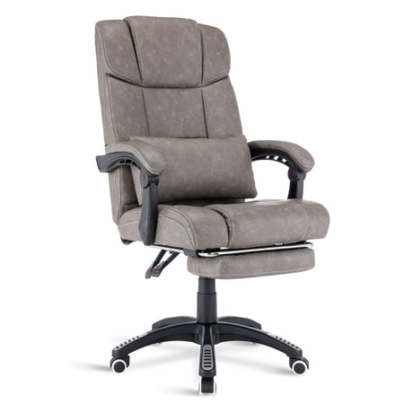 Grey office chair with arms: the ultimate comfort for work, gaming, and streaming pros!