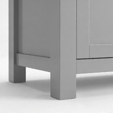 [Grey] Shaker TV unit 180cm close-up of square legs and lower body showing grey painted finish