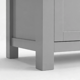 [Grey] Shaker TV unit 180cm close-up of square legs and lower body showing grey painted finish