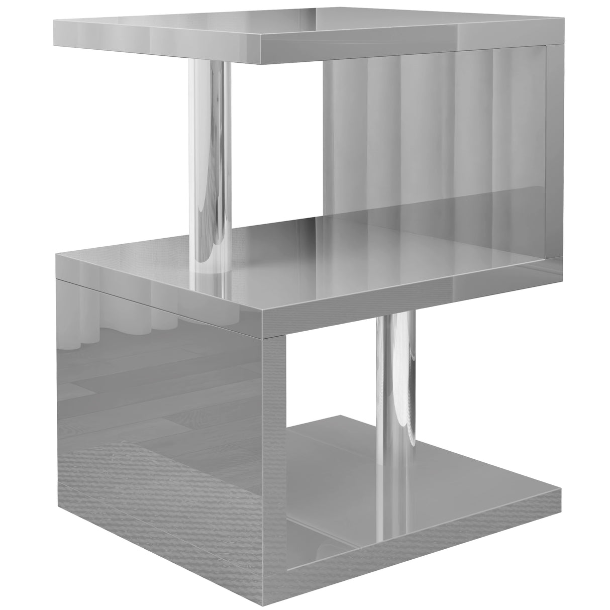 High Gloss Sofa Side Table With LED