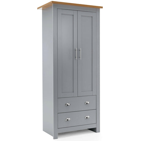 Stylish grey wardrobe, offering a sleek and modern design for organized storage in any room.