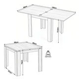 [Grey Wood] Flip-top table size guide: 80 x 80 x 75cm closed, 160 x 80 x 73.5cm extended, 57cm clearance, 20kg capacity