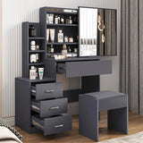 Dressing Table with Storage, Drawers and Mirror - Vanity Makeup Table