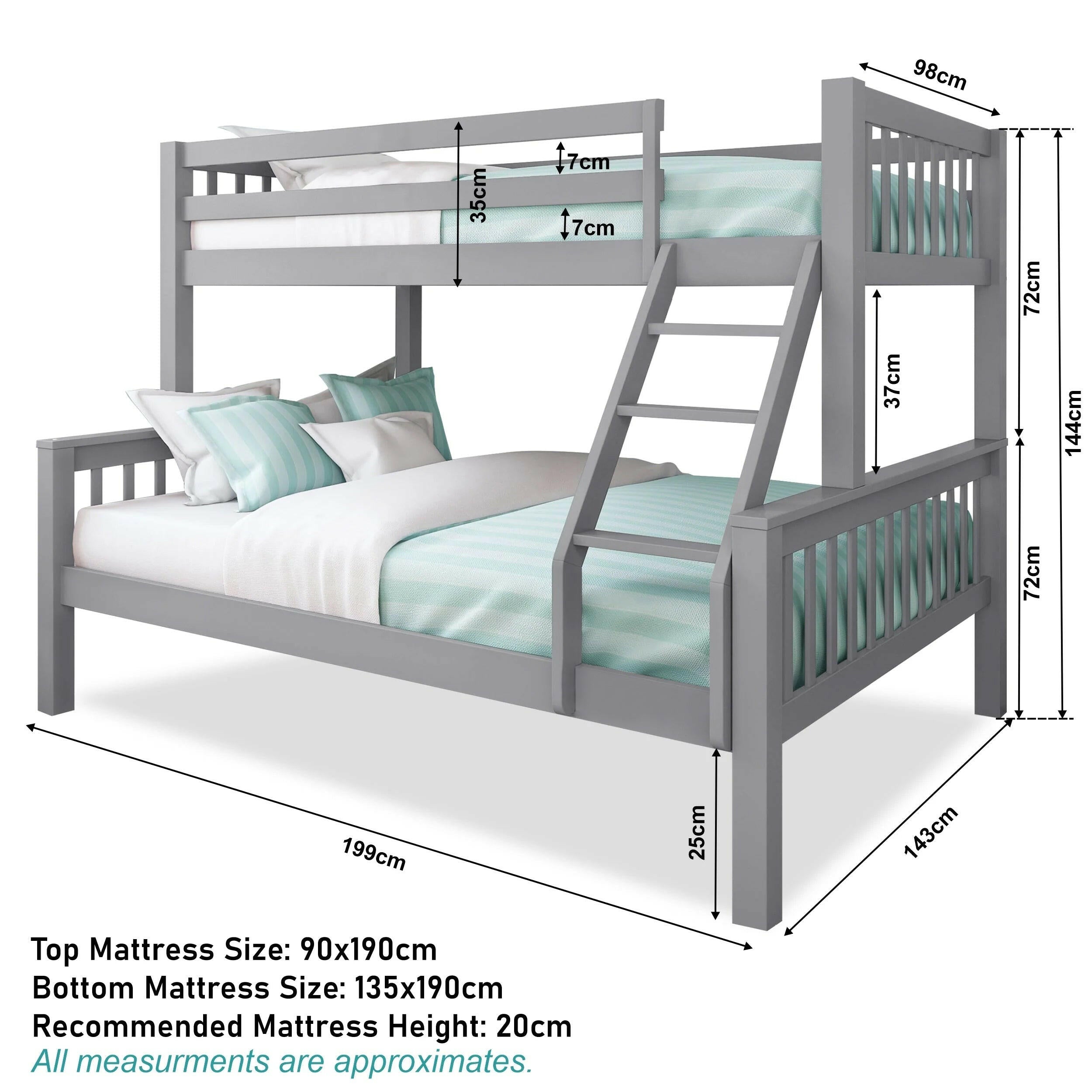 wooden bunk beds