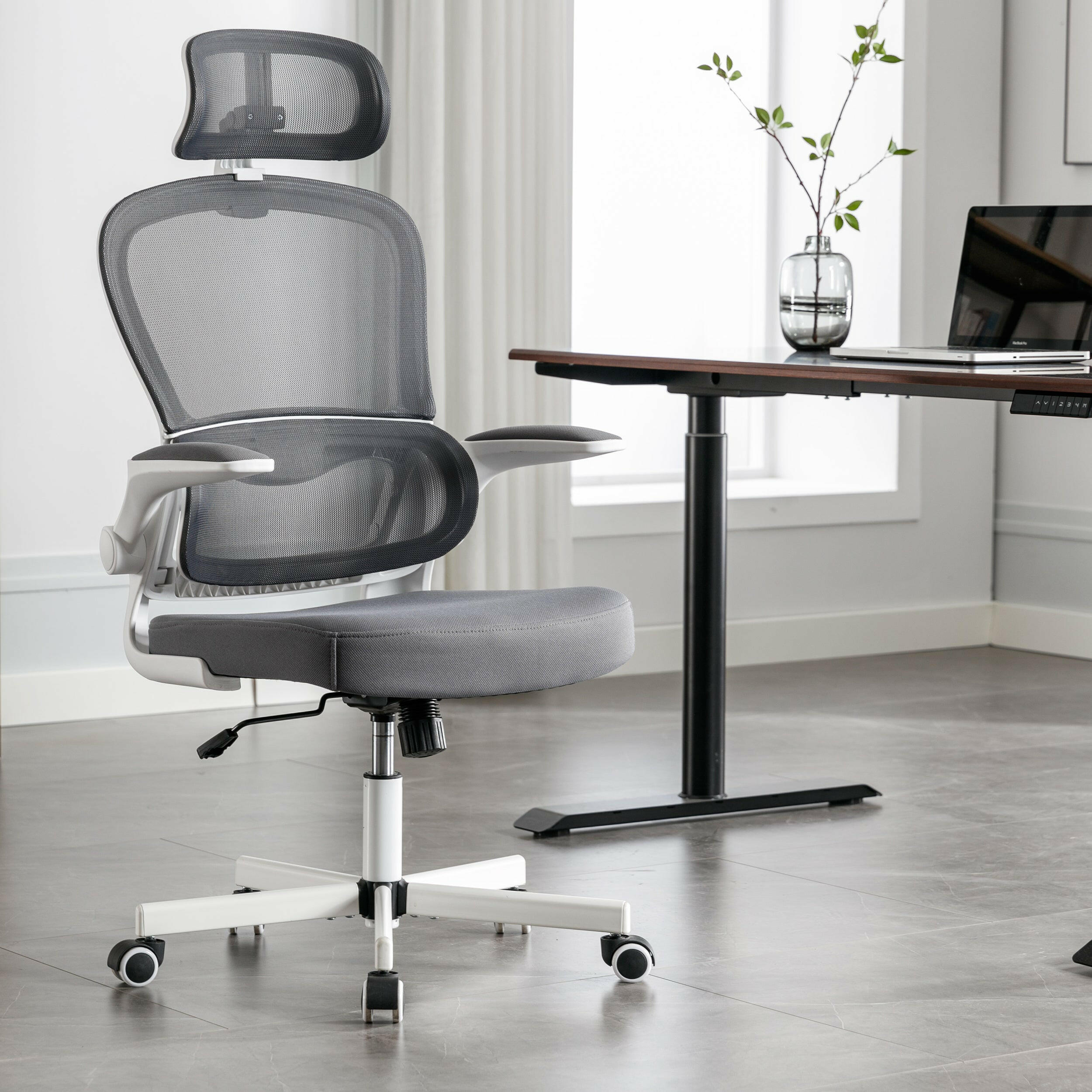 grey office chair