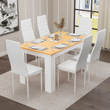 Pine Dining Table With Modern Dining Chairs – Set of 6
