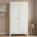 Haven White 2 Door Double Wardrobe with Shelves and Hanging Rail