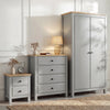[Grey] Haven bedroom furniture set: 2-door wardrobe, 4-drawer chest and 2-drawer bedside, oak tops