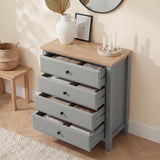 [Grey] Haven bedroom furniture set four-drawer chest open showing interior drawer space