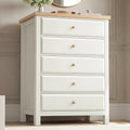Haven White Tall 5 Chest of Drawers - Painted Bedroom Drawers