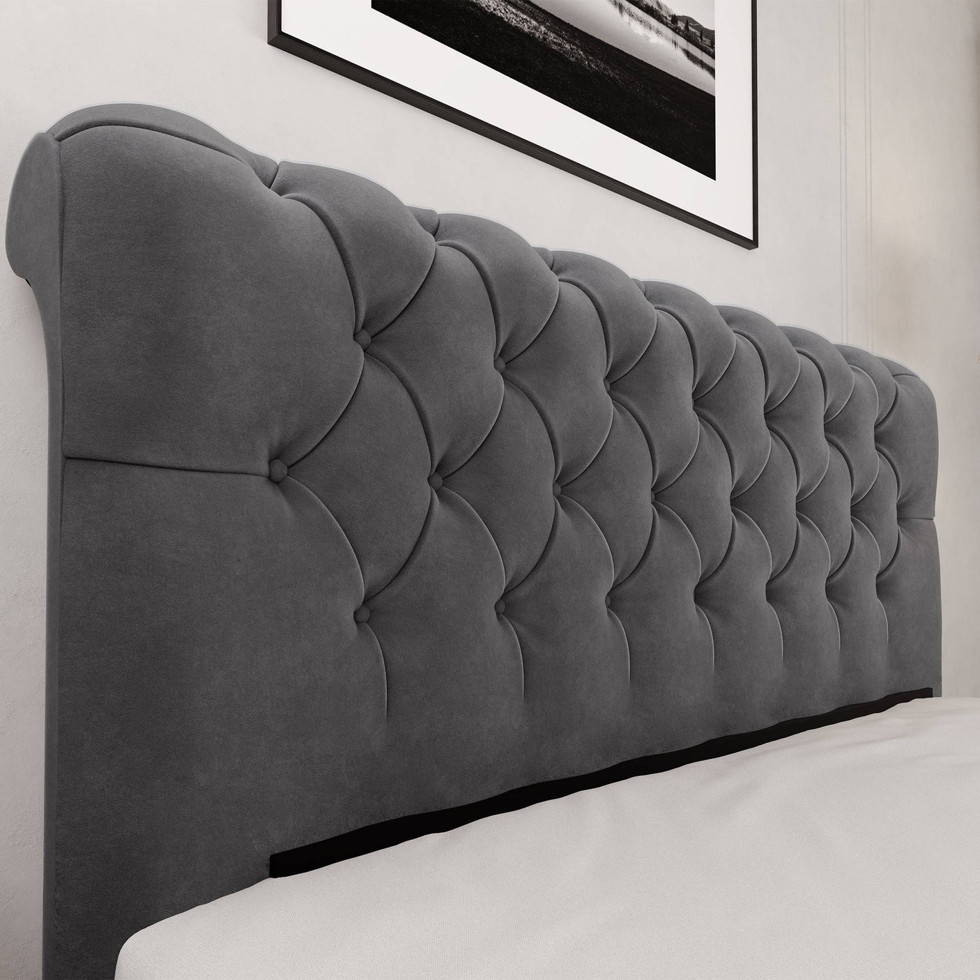 Blisswood Velvet Chesterfield Design Side lift Ottoman Bed With Storage