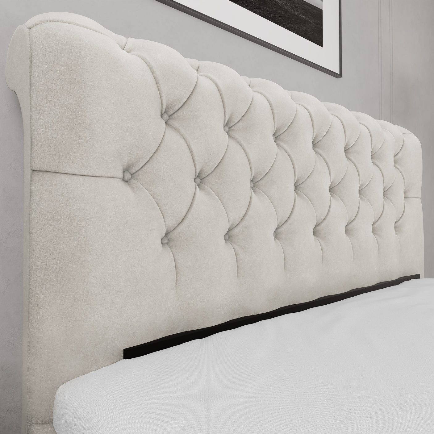 Blisswood Velvet Chesterfield Design Side lift Ottoman Bed With Storage