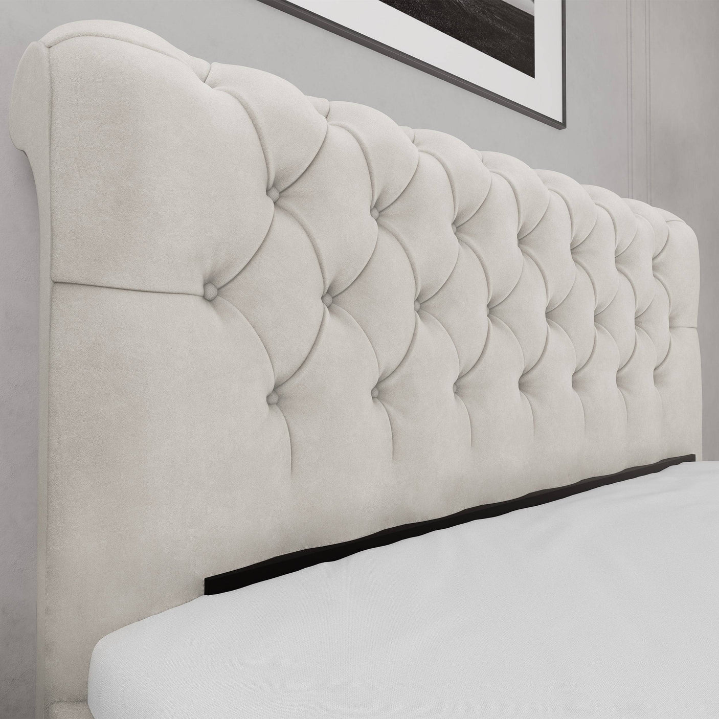 Blisswood Velvet Chesterfield Design Side lift Ottoman Bed With Storage