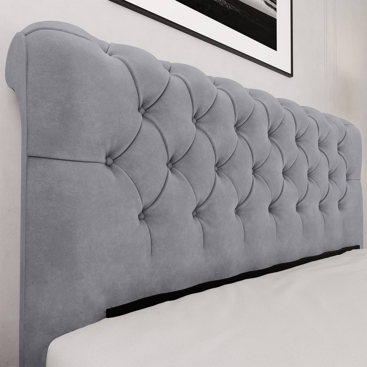 Blisswood Velvet Chesterfield Design Side lift Ottoman Bed With Storage