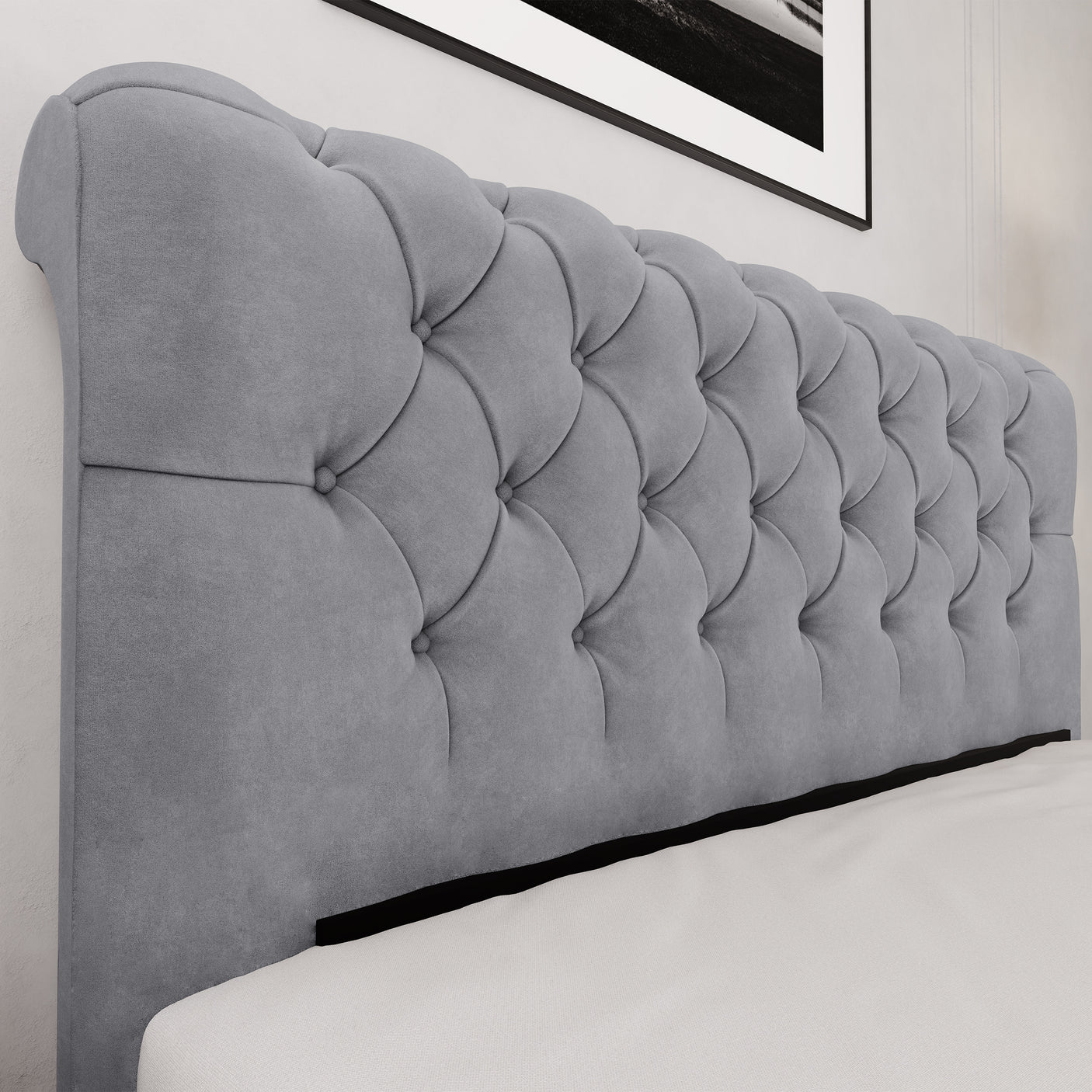 Blisswood Velvet Chesterfield Design Side lift Ottoman Bed With Storage