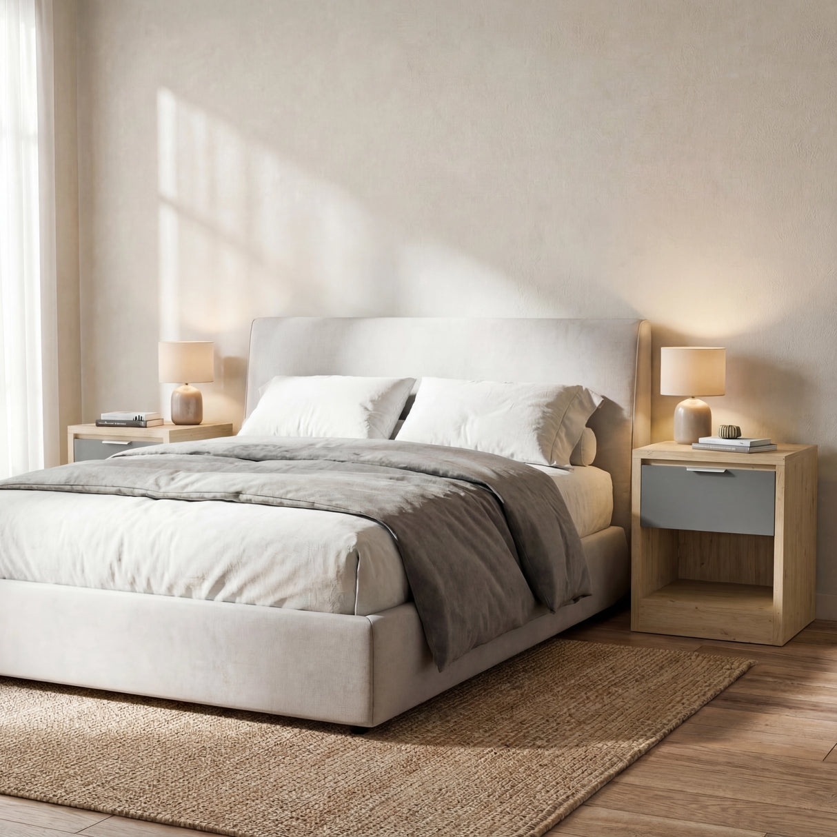 Skova 1 Drawer Bedside Table - Bedside Nightstand