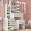 Hollywood Mirror Dressing Table with Storage, Drawers Vanity Makeup Desk