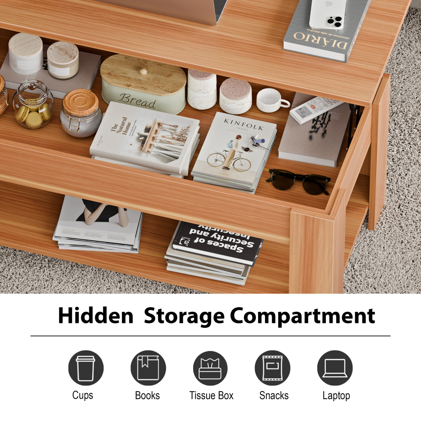 Blisswood Lift-Top Coffee Table With Storage
