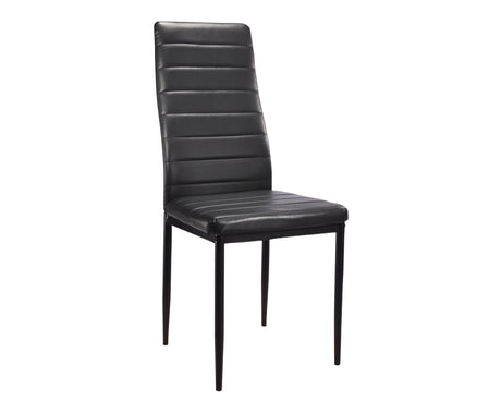 High back dining chair with elegant design for added comfort and support.