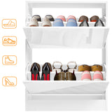 High Gloss 2 Door Shoe Cabinet | Slim Shoe Storage Unit