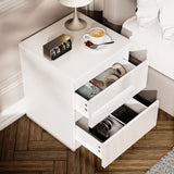 High Gloss 2 Drawer Bedside Table - Bedside Nightstand Drawers