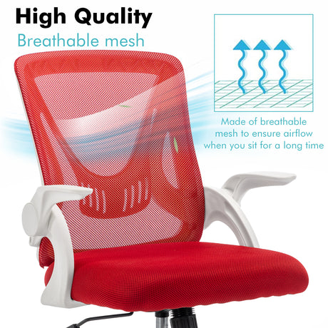 High-quality red office mesh chair for ergonomic comfort and durability.