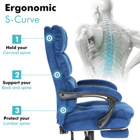 Homcom executive office chair with ergonomic S-curve design to support your back and spine.