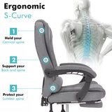 Home office massage chair with ergonomic S-curve design to support your cervical spine.