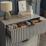 Flutrina Painted Tall Chest of 5 Drawers with Metal Handles