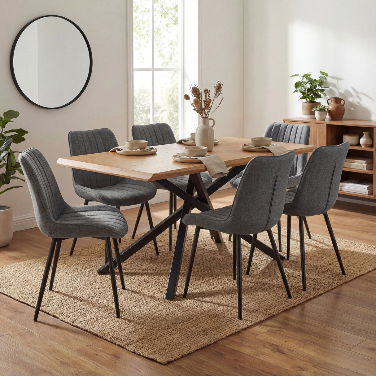 Xylon 4-6 Seater Dining Table and Chairs Set