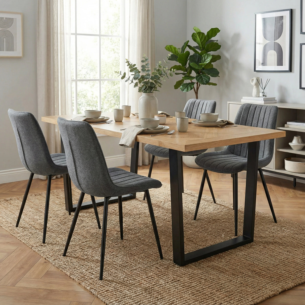 Aldridge 4 and 6 Seater Dining Table and Chairs Set