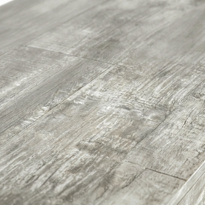 [Grey] Ironmere sideboard top-surface swatch showing varied grain pattern and smooth finish