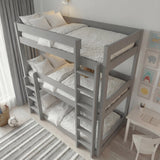 Wooden High Sleeper Triple Bunk Bed